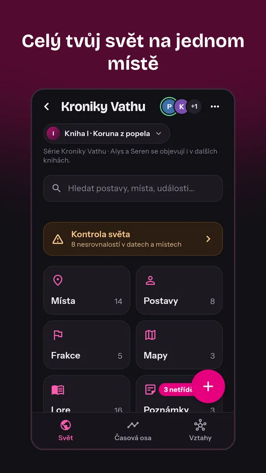 Přehled světa v aplikaci